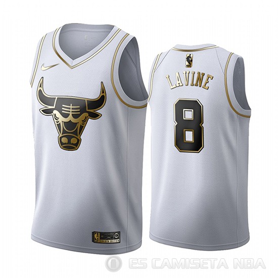 Camiseta Zach Lavine #8 Golden Edition Chicago Bulls 2019-20 Blanco - Haga un click en la imagen para cerrar